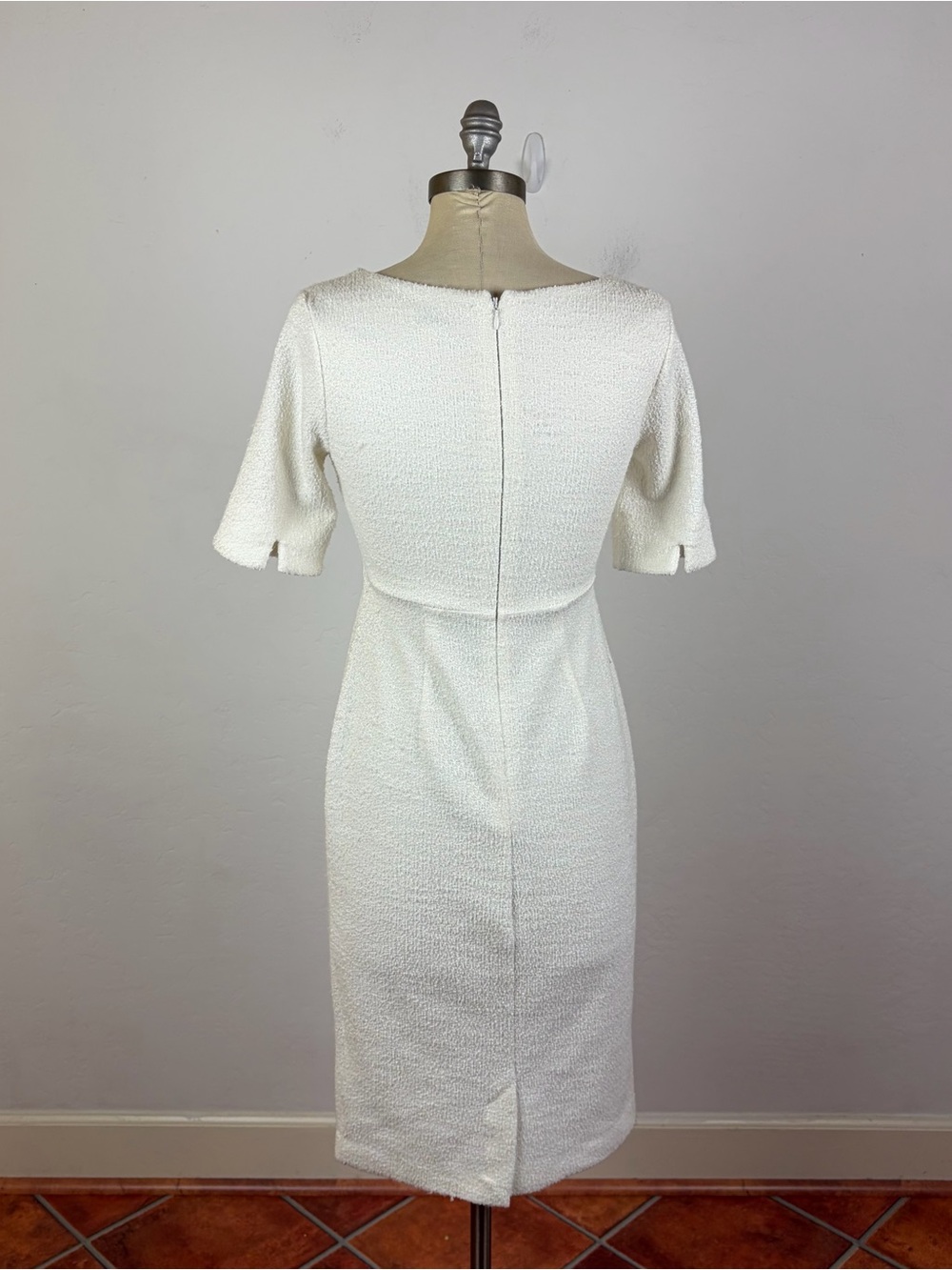 Seraphine Fauna Tweed Maternity Dress in White - Picture 7 of 9